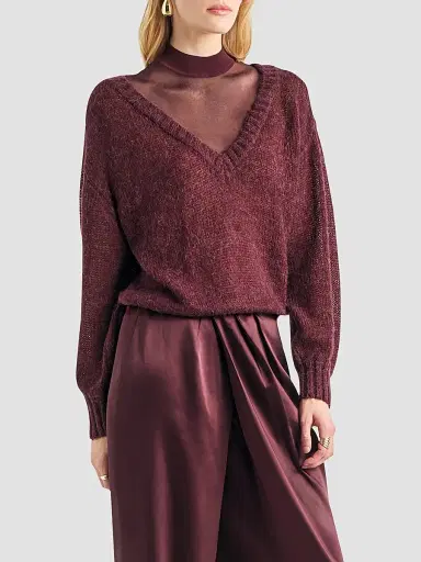 SEROYA Women's Vada Drop Shoulder Layered Sweater | Thumbnail 4 SEROYA Women's Vada Drop Shoulder Layered Sweater | Thumbnail 4