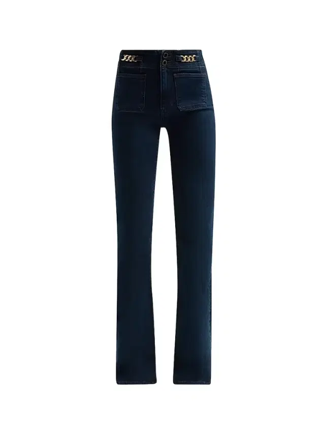 Veronica Beard Women's Beverly Chain-Trimmed High-Rise Jeans