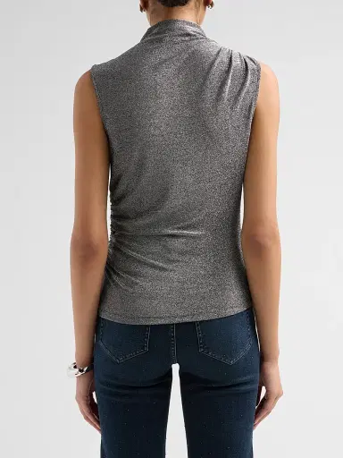 Veronica Beard Women's Mylie Gathered Sleeveless Top | Thumbnail 3