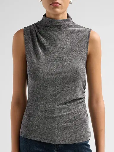 Veronica Beard Women's Mylie Gathered Sleeveless Top | Thumbnail 5