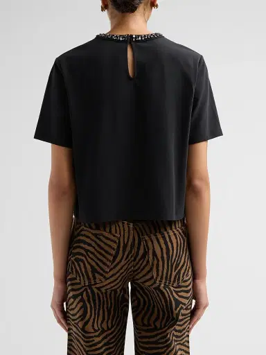 Veronica Beard Women's Sebastian Jewel Neck T-Shirt | Thumbnail 3