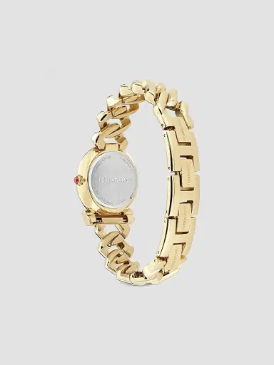 Ferragamo Women's Gancini Twisted Chain IP Yellow Gold Stainless Steel Bracelet Watch/28MM | Thumbnail 3 Ferragamo Women's Gancini Twisted Chain IP Yellow Gold Stainless Steel Bracelet Watch/28MM | Thumbnail 3