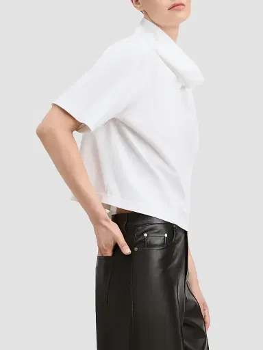 DEREK LAM 10 CROSBY Women's Jonathan Funnel Neck Cotton-Blend T-Shirt | Thumbnail 5 DEREK LAM 10 CROSBY Women's Jonathan Funnel Neck Cotton-Blend T-Shirt | Thumbnail 5
