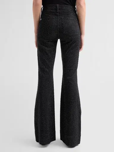 Alice + Olivia Women's Beautiful Embellished High-Rise Bell-Bottom Jeans | Thumbnail 3