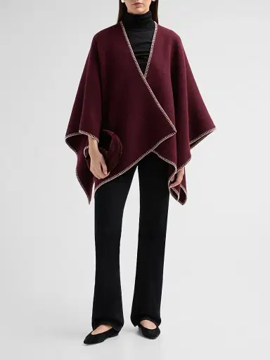 rag & bone Women's Ingrid Wool Poncho | Thumbnail 2
