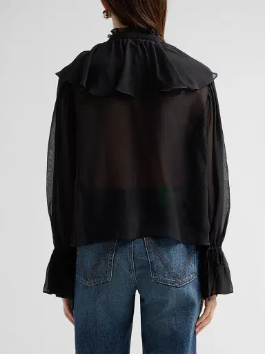 Frame Women's The Soirée Silk Blouse | Thumbnail 3