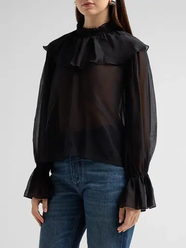 Frame Women's The Soirée Silk Blouse | Thumbnail 4