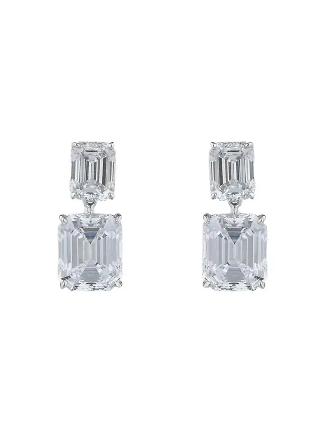FANTASIA by DESERIO Women's Sterling Silver & 19.00 TCW Cubic Zirconia Double Drop Earrings