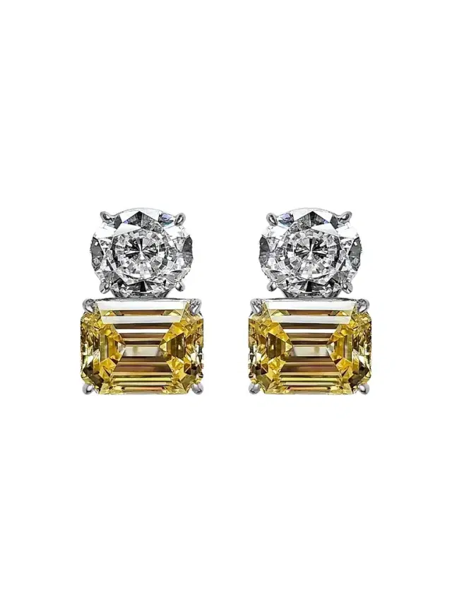 FANTASIA by DESERIO Women's Sterling Silver & 21.00 TCW Cubic Zirconia Double Stud Earrings