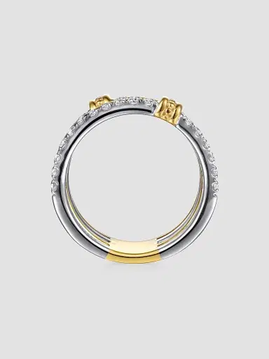 Gabriel & Co Women's Bujukan Two-Tone 14K Gold & 0.60 TCW Diamond Multi-Band Ring | Thumbnail 5 Gabriel & Co Women's Bujukan Two-Tone 14K Gold & 0.60 TCW Diamond Multi-Band Ring | Thumbnail 5