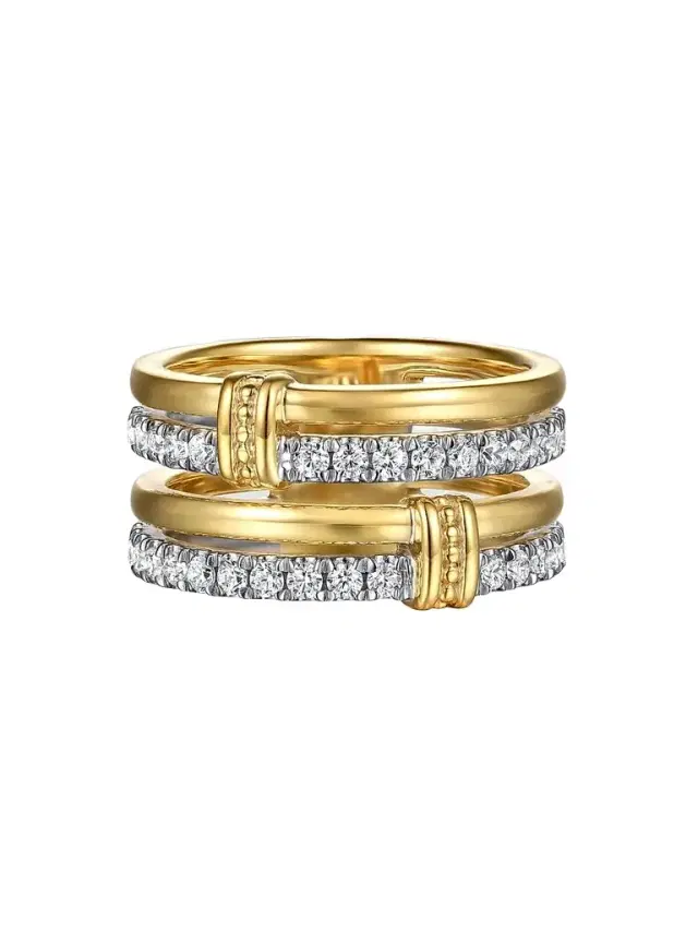 Women's Bujukan Two-Tone 14K Gold & 0.60 TCW Diamond Multi-Band Ring Women's Bujukan Two-Tone 14K Gold & 0.60 TCW Diamond Multi-Band Ring