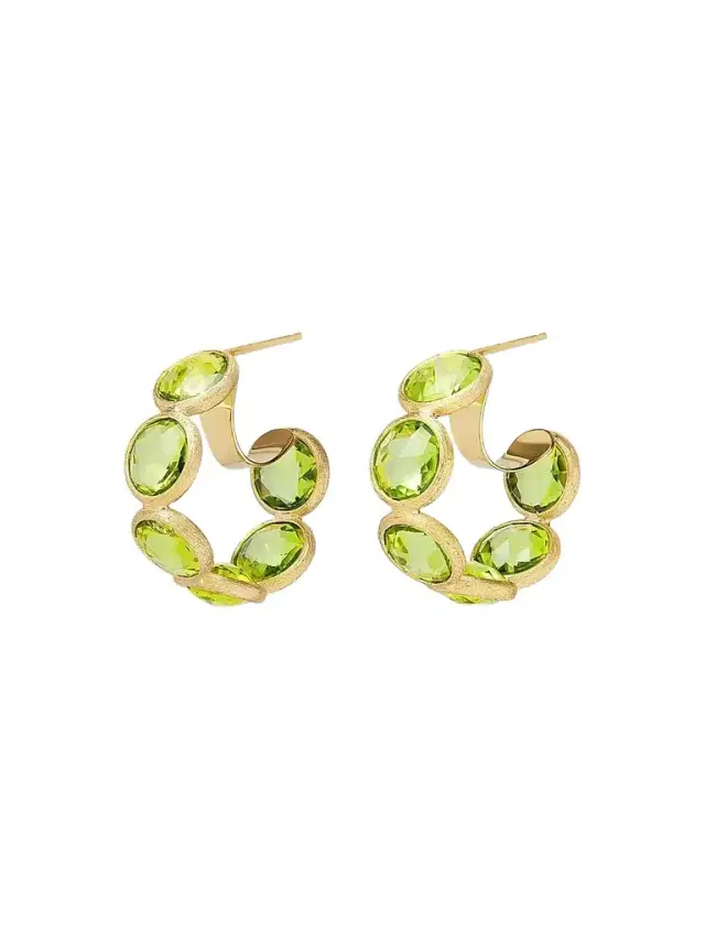 MARCO BICEGO Women's Jaipur Color 18K Yellow Gold & Peridot Hoop Earrings