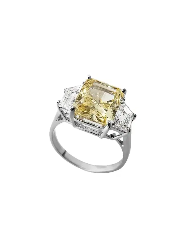 FANTASIA by DESERIO Women's 14K White Gold & 6.50 TCW Cubic Zirconia 3-Stone Ring