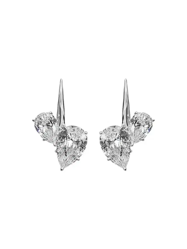 FANTASIA by DESERIO Women's Cherry Sterling Silver & 13.60 TCW Cubic Zirconia Drop Earrings