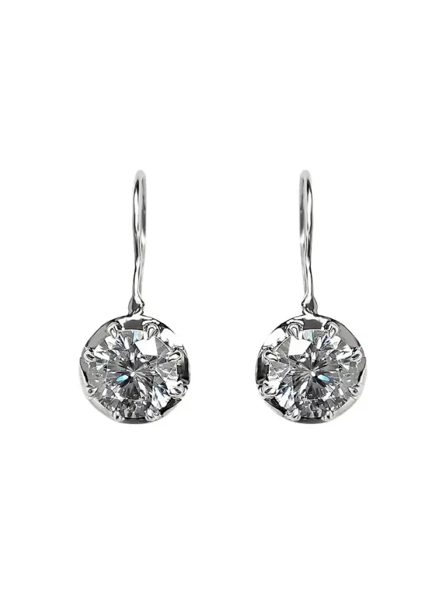 FANTASIA by DESERIO Women's Sterling Silver & 1.00 TCW Cubic Zirconia Drop Earrings