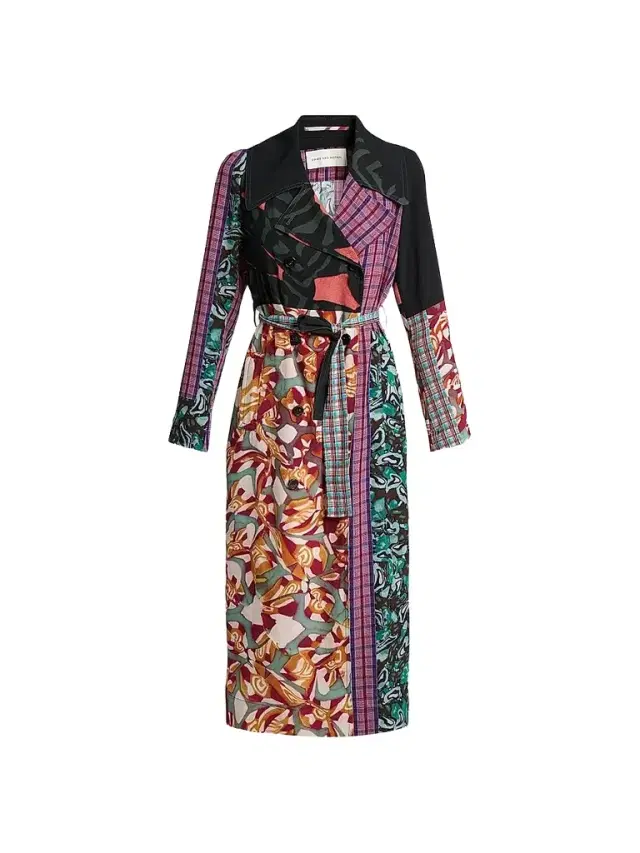 Dries Van Noten Women's Rolana Printed Long Trench Coat