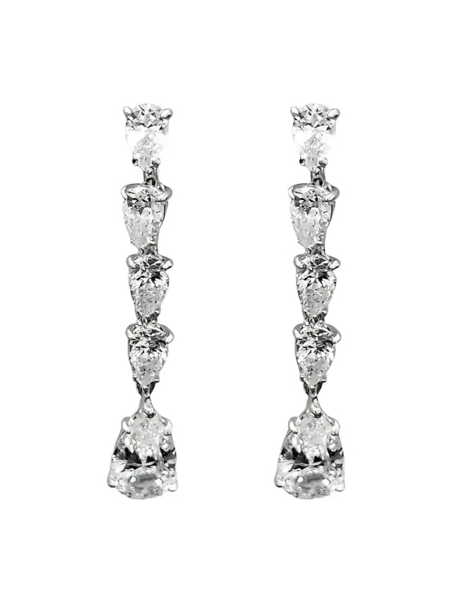FANTASIA by DESERIO Women's Celeste Sterling Silver & 3.00 TCW Cubic Zirconia Drop Earrings