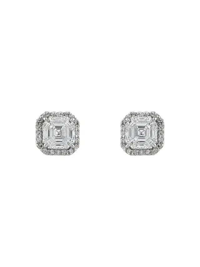 FANTASIA by DESERIO Women's Sterling Silver & 3.85 TCW Cubic Zirconia Halo Stud Earrings