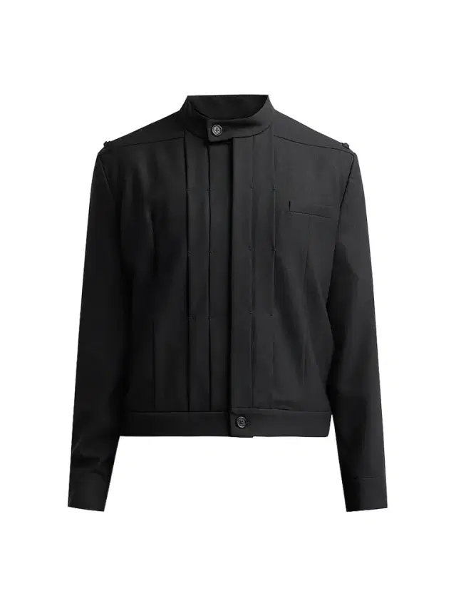 Men Franklin Pleated Wool Jacket