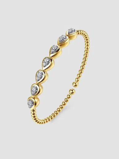 Gabriel & Co Women's Bujukan Two-Tone 14K Gold & 0.50 TCW Diamond Beaded Cuff | Thumbnail 3 Gabriel & Co Women's Bujukan Two-Tone 14K Gold & 0.50 TCW Diamond Beaded Cuff | Thumbnail 3