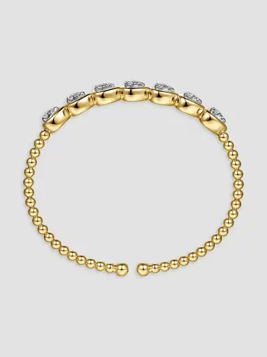Gabriel & Co Women's Bujukan Two-Tone 14K Gold & 0.50 TCW Diamond Beaded Cuff | Thumbnail 4 Gabriel & Co Women's Bujukan Two-Tone 14K Gold & 0.50 TCW Diamond Beaded Cuff | Thumbnail 4