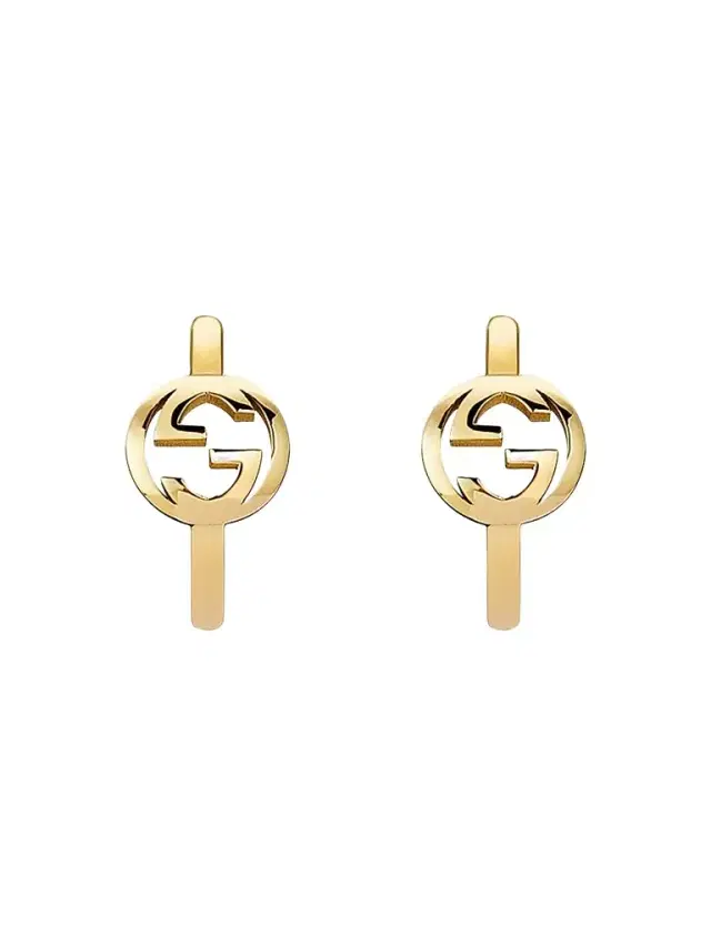 Women's Interlocking 18K Yellow Gold Hoop Earrings