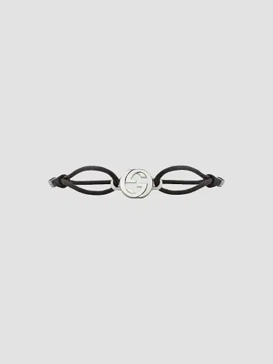 Gucci Women's Interlocking Sterling Silver & Cord Bracelet | Thumbnail 3