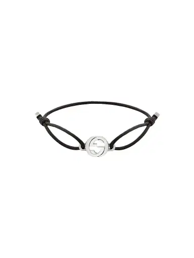 Gucci Women's Interlocking Sterling Silver & Cord Bracelet | Thumbnail 1