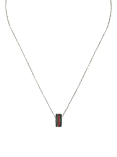 Gucci Women's Interlocking Sterling Silver & Enamel Pendant Necklace | Thumbnail 1