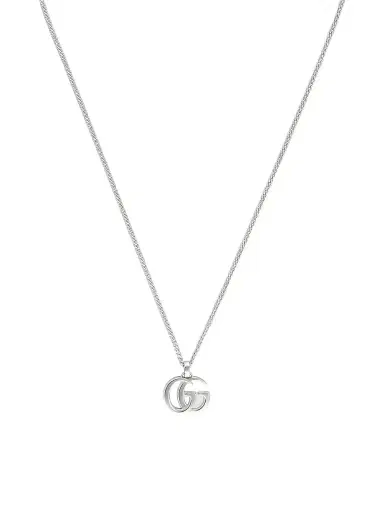 Gucci Men's GG Marmont Sterling Silver Logo Pendant Necklace | Thumbnail 1 Gucci Men's GG Marmont Sterling Silver Logo Pendant Necklace | Thumbnail 1