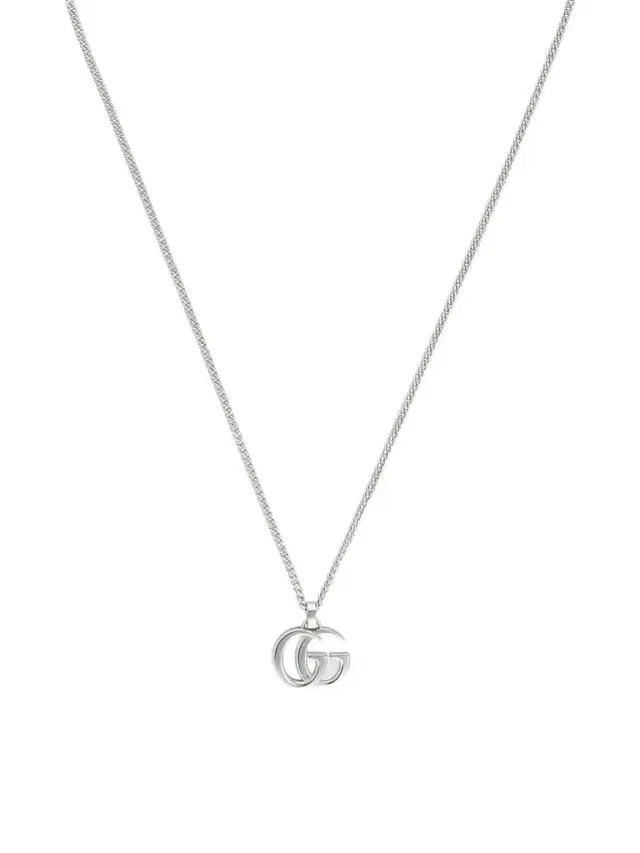 Gucci Men's GG Marmont Sterling Silver Logo Pendant Necklace
