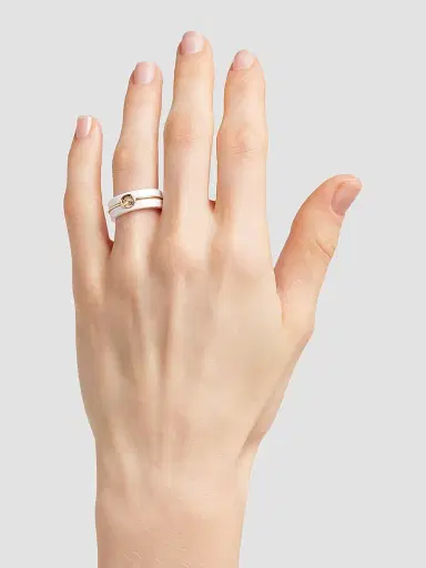 Gucci Women's Interlocking Ceramic & 18K Yellow Gold Ring | Thumbnail 2