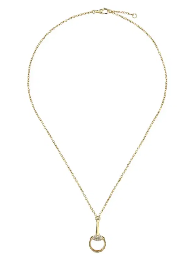 Gucci Women's Horsebit 18K Yellow Gold & 0.21 TCW Diamond Pendant Necklace