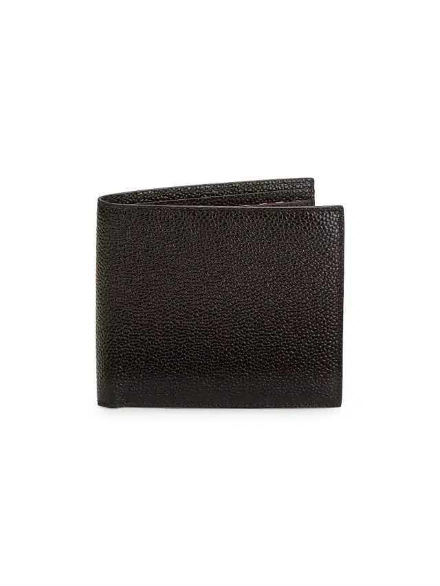 Thom Browne Men's Pebble-Grain Leather Bi-Fold Wallet