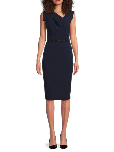 BLACK HALO Women's Jackie Belted Sheath Dress | Thumbnail 3