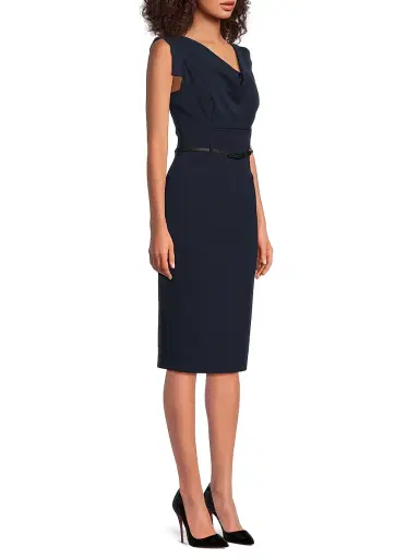 BLACK HALO Women's Jackie Belted Sheath Dress | Thumbnail 4
