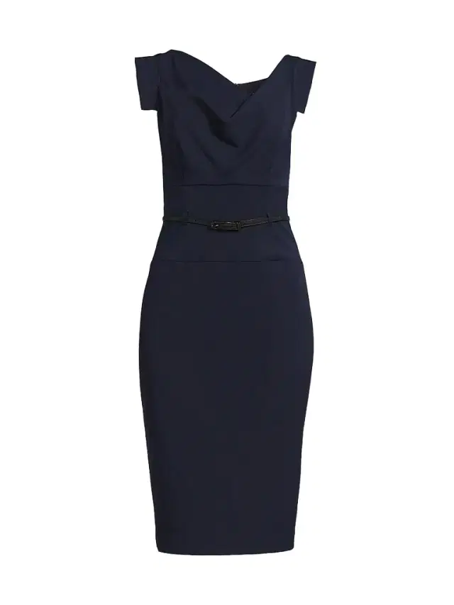 BLACK HALO Women's Jackie Belted Sheath Dress