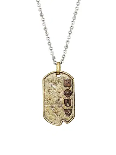 JOHN VARVATOS Men's Artisan Metals Sterling Silver & Brass Pendant Necklace | Thumbnail 1
