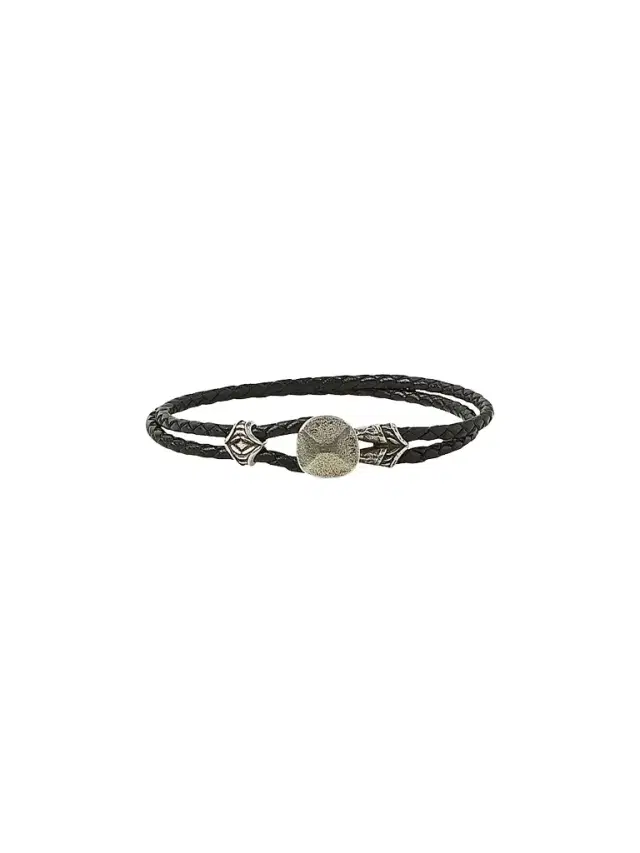 Men's Artisan Metals Double Strand Leather Bracelet