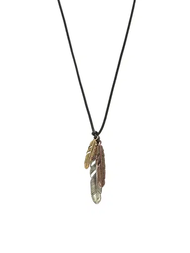 JOHN VARVATOS Mercer Mixed Metal Feather Pendant Necklace | Thumbnail 1