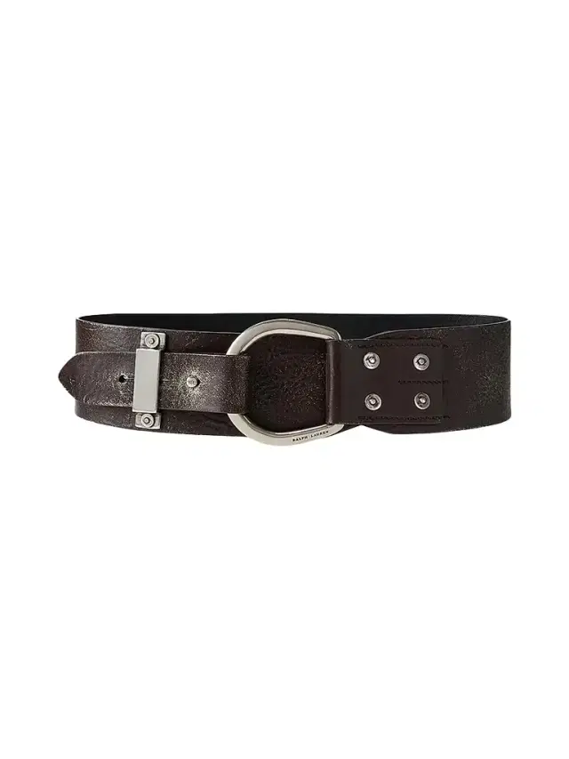 Women's Turn-Back Washed Leather Wide Belt