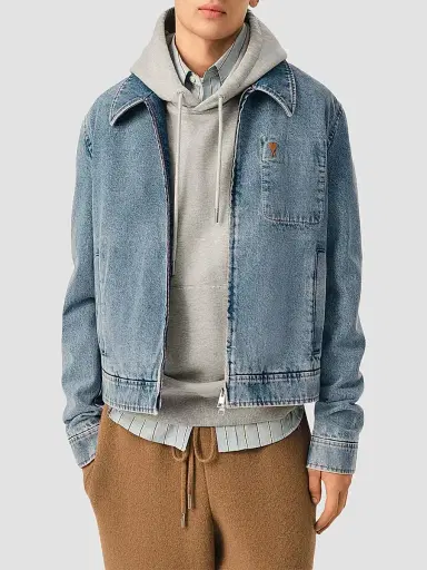 AMI PARIS Men's Ami De Coeur Zipped Jacket | Thumbnail 4