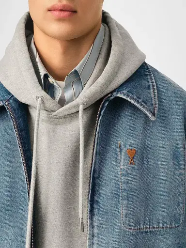 AMI PARIS Men's Ami De Coeur Zipped Jacket | Thumbnail 5