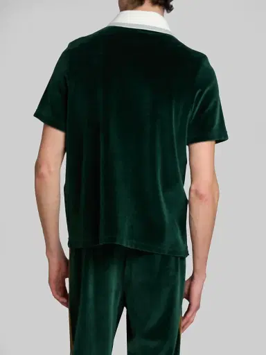Casablanca Men's Velour Striped Polo Shirt | Thumbnail 3