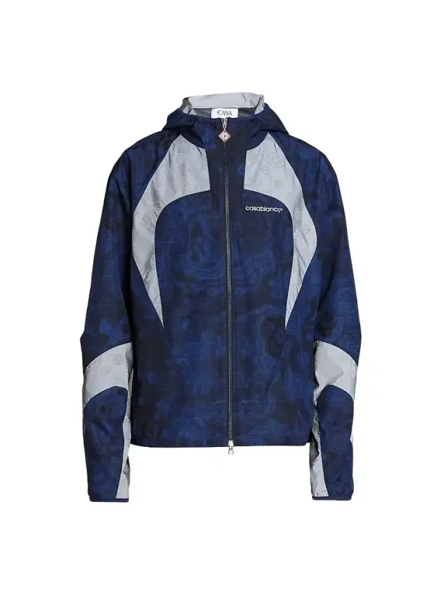 Casablanca Men's Printed Full-Zip Hooded Jacket