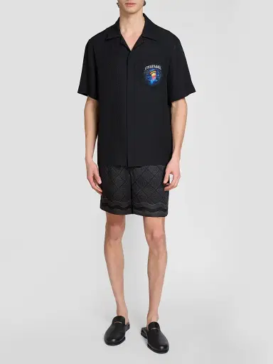 Casablanca Men's Silk Short-Sleeve Camp Shirt | Thumbnail 2