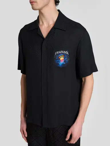 Casablanca Men's Silk Short-Sleeve Camp Shirt | Thumbnail 5