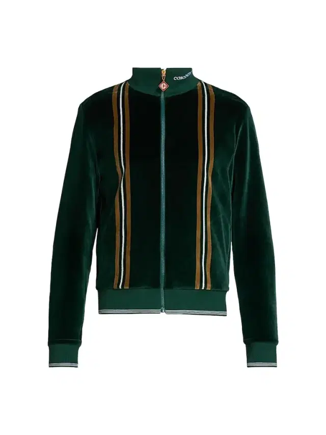 Casablanca Men's Velour Striped Track Jacket