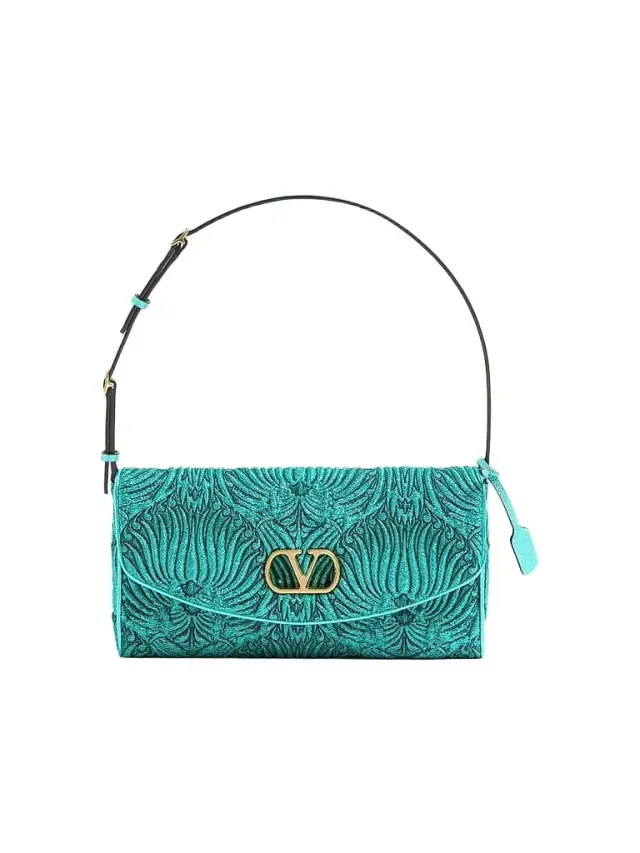 Women's DeVain Small Shoulder Bag in Jacquard Cloqué Lurex Fabric