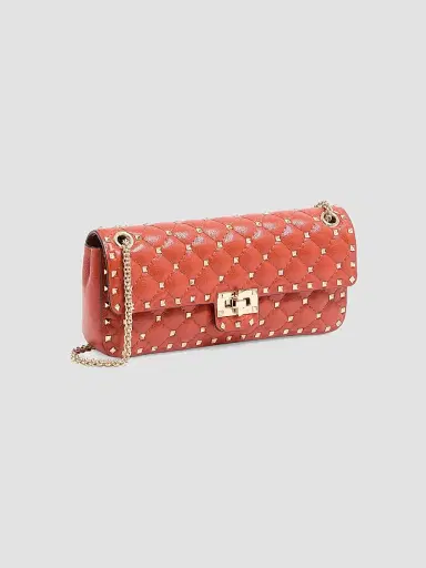 Valentino Women's Rock Stud Spike Medium Shoulder Bag in Kidskin | Thumbnail 3